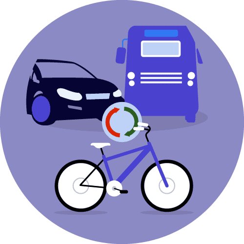 Icon to describe switching modes of transport