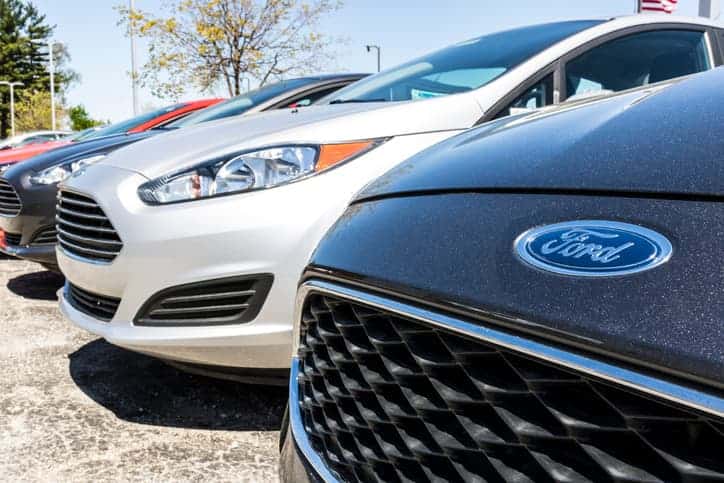 Ford cars lined up