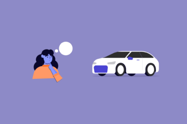 illustrated woman with car