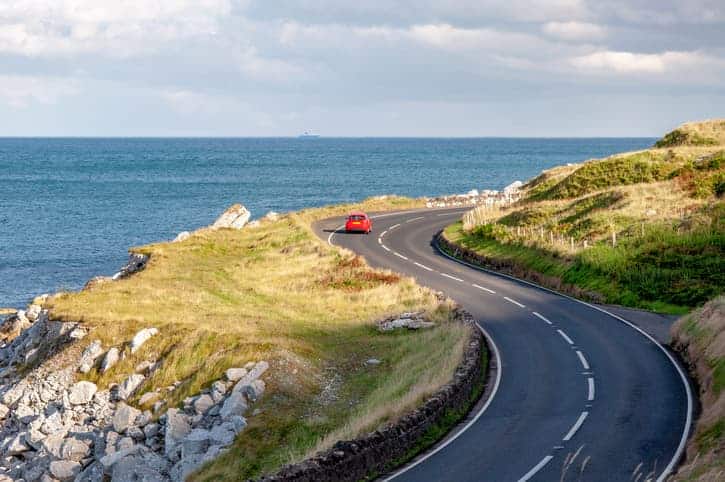 Antrim Coastal Road in Northern Ireland