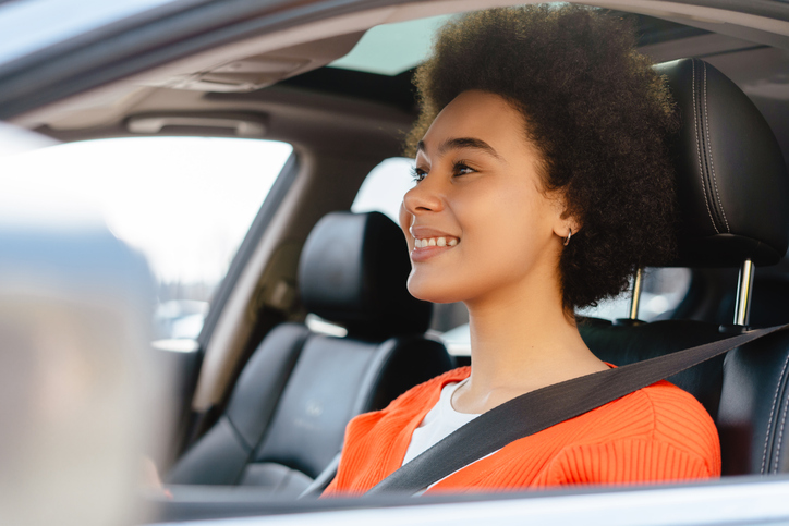 African American girl in a vehicle